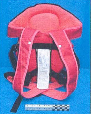 Vista de la mochila portabebs de El Corte Ingls retirada. (Foto: Instituto Nacional de Consumo)