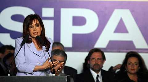 Cristina Kirchner, durante su alocucin. (Foto: EFE)