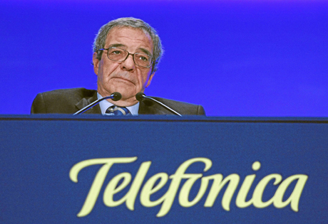 El presidente de Telefnica, Csar Alierta, en la Junta general de accionistas en marzo de 2008. (Foto: Kike Para)