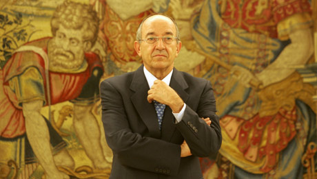 El gobernador del Banco de Espaa, en un acto en el Palacio de la Zarzuela. (EL MUNDO)