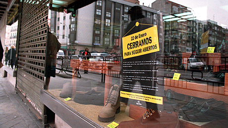 Imagen de una huelga de pequeos comerciantes en Madrid en enero. | Pedro Carrero