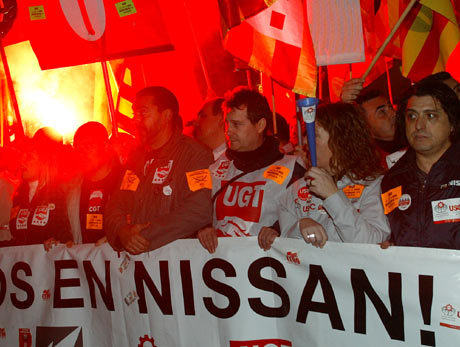 Manifestacin de trabajadores de Nissan. | Antonio Moreno