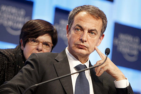 Rodrguez Zapatero en una de las jornadas del Foro Econmico Mundial de Davos. | Efe