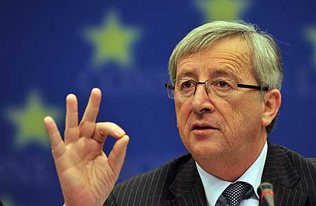 El presidente del Eurogrupo, Jean Claude-Juncker, durante la rueda de prensa. | Afp