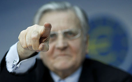 El presidente del BCE, Jean-Claude Trichet, durante la rueda de prensa. | Reuters