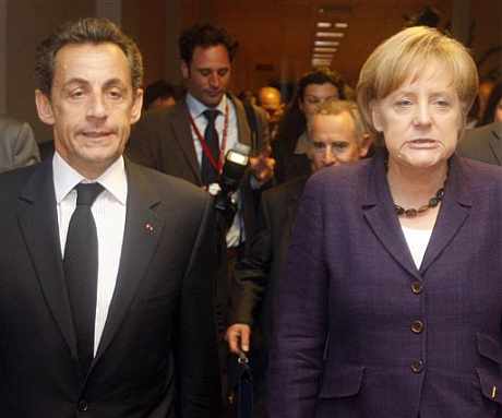 Sarkozy y Merkel, tras la reunin. | AP