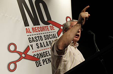 Ignacio Fernndez Toxo, secretario general de CCOO, en la asamblea del sindicato el pasdo 2 de junio. | Sergio Gonzlez