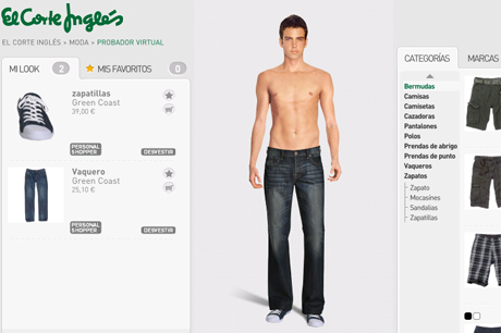 Imagen del 'probador virtual' de la página de compra de moda.
