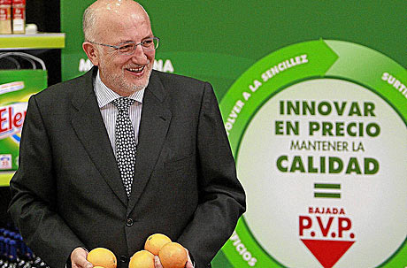 El presidente de Mercadona, Juan Roig, durante la presentación de los últimos resultados de la cadena. | José Cuellar