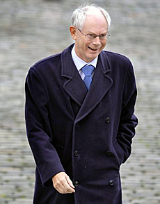 El presidente de la UE, Herman Van Rompuy, a su llegada a un acto en Bruselas. | AFP