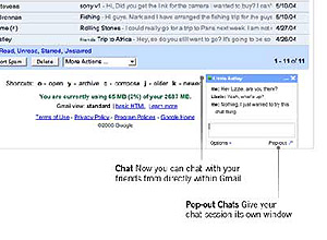 Captura de Gmail con el nuevo servicio de 'chat' (Foto: Google)