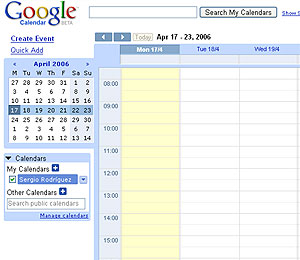 Captura de Google Calendar