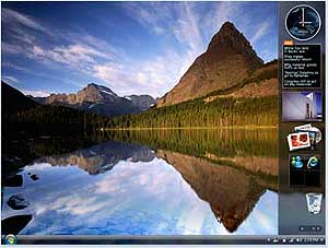 Imagen de la barra lateral del escritorio de Windows Vista. (Foto: Microsoft.es)