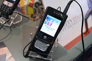 UN reproductor MP3 en la feria MIDEM. (Foto: AFP)