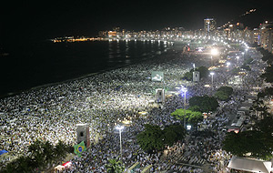 Vista de la playa de Copacabana en la celebracin de fin de ao. (Foto: Reuters)