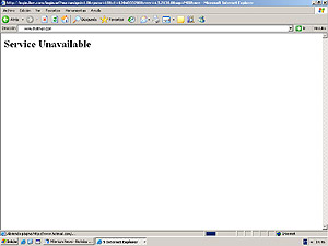 Pantalla de la pgina web de Hotmail ayer no disponible.