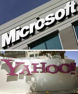 Cartelera de Microsoft y Yahoo!. (Foto: AFP)