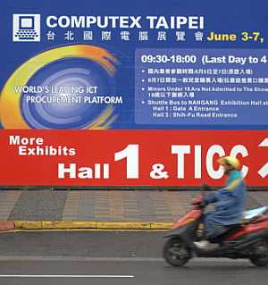 Anuncio de Computex 2008 en Taipei. (Foto: AFP)