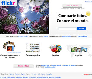 Flickr, una comunidad de fotoaficionados.