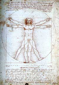 Su logotipo. El "Hombre de Vitrubio", pintado hacia 1490, es el ms famoso de los estudios de Leonardo sobre las proporciones del cuerpo humano. Con el paso de los siglos se ha convertido en la "marca" del artista