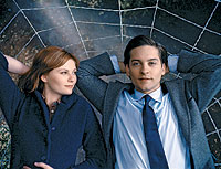 Romntico. Con la acriz Kirsten Dunst en la nueva entrega de Spiderman.