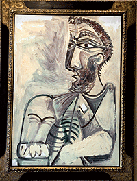 "Hombre sentado", 1971. leo sobre lienzo, 130x97 cm. Precio: 4.000.000.
