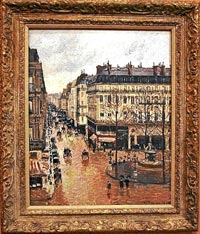 EL LIENZO.'La calle de Saint Honor despus del medioda, efecto de lluvia', pintado por Pissarro en 1897, el cuadro que los dueos originales reclaman al Thyssen, donde se expone.