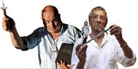 Fernando Nogueira (con crucifijo), portugués, y José Ruz, malagueño, se han retado en una guerra de brujos.| Luso / Jesús Domínguez