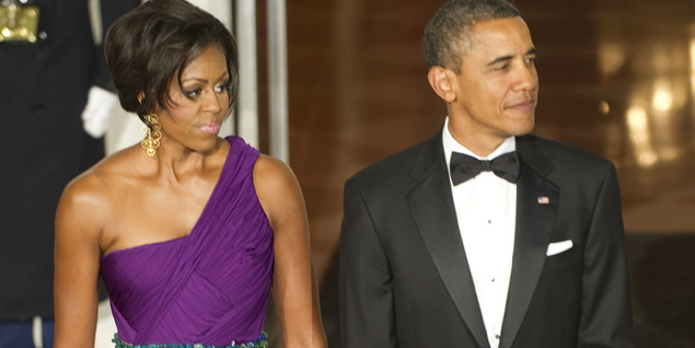Michelle Obama con un modelo de Doo.Ri, en su ltima aparicin pblica. (Foto: Agencias)