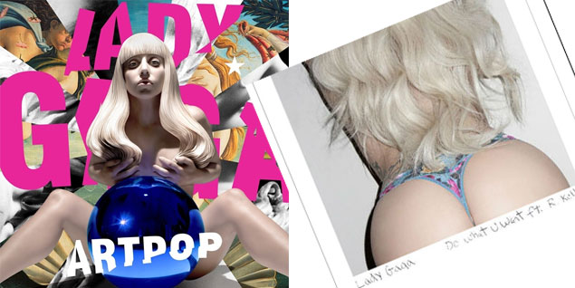 A la izqda.: Portada de 'Artpop', el último álbum de Lady Gaga, obra de Jeff Koons. A la dcha.: portada de su último single 'Do what U want'.
