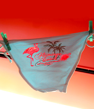 Un bikini de la coleccin de bao de NewYorker que se inspira en las playas de Miami.